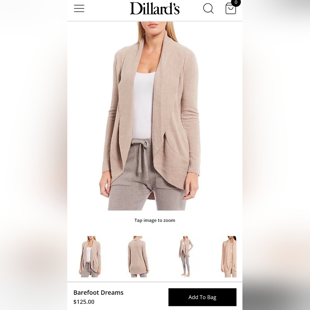 Barefoot Dreams CozyChic Circle Lounge Cardigan Women's S RETAIL $125